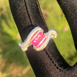 Pink Topaz Ring, Size 7.5 US