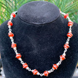 Red Agate Necklace, 9mm