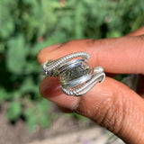 Raw Moldavite Ring, Size 8.5 US